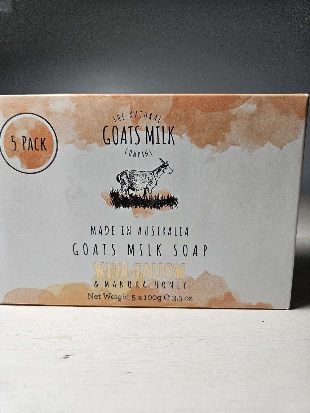 NWT The Natural Goats Milk Co. Tallow & Manuka Honey Soap Box Set 5 Pack 500g